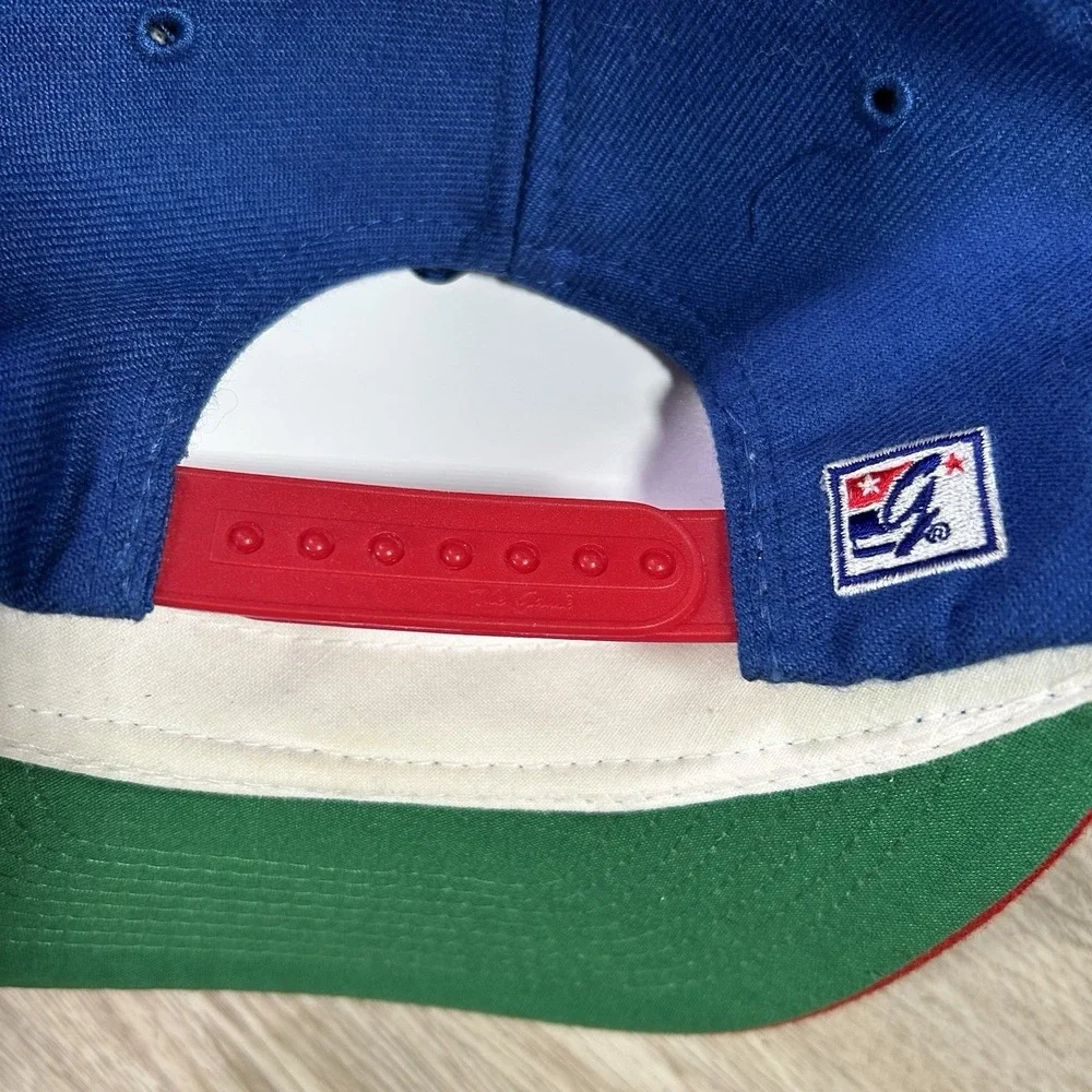 VTG New York Rangers Snapback Hat NHL Hockey Blue Red The Game Wool Cap - Picture 2 of 10